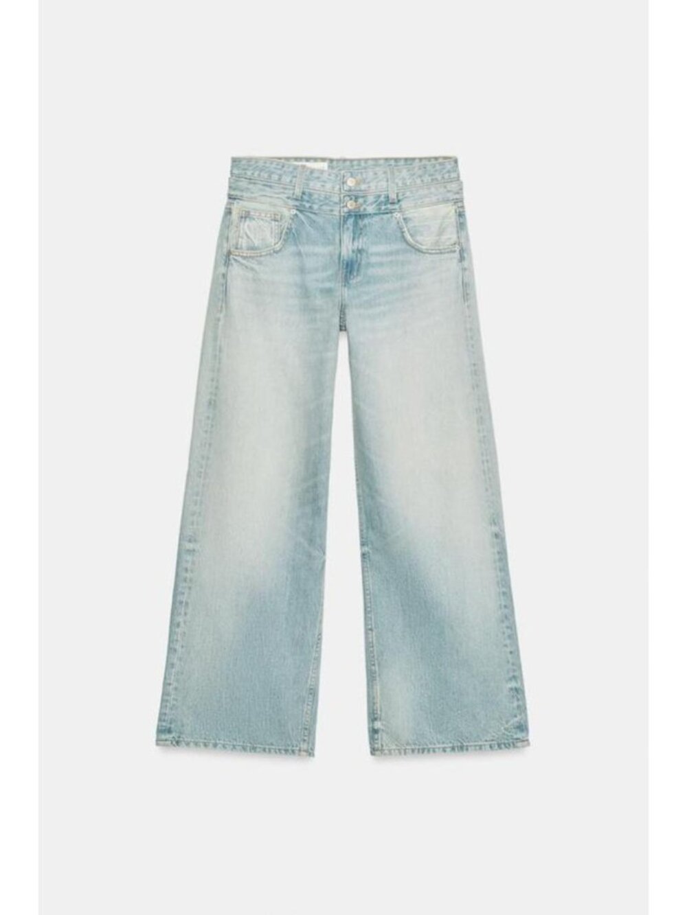 ZARA TRF MID-RISE DOUBLE WAISTBAND JEANS 2569/214/406